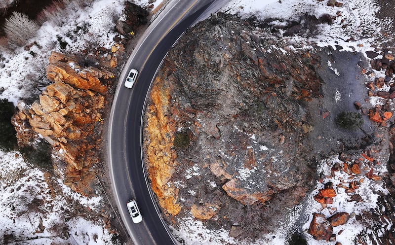 Motorists travel in Big Cottonwood Canyon on Jan. 3, 2024.