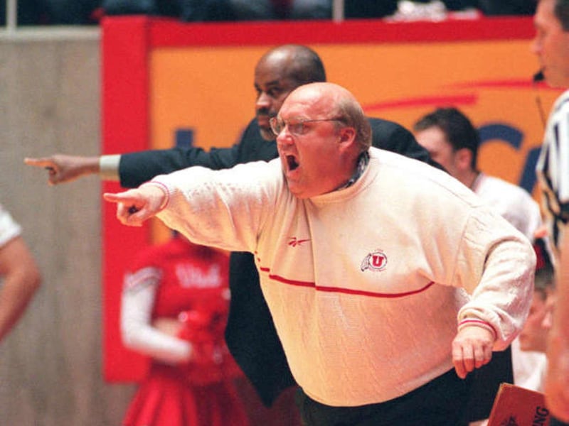 FILE: Utah coch Rick Majerus shouts out plays during the game against New Mexico Saturday, Feb 28, 1998.