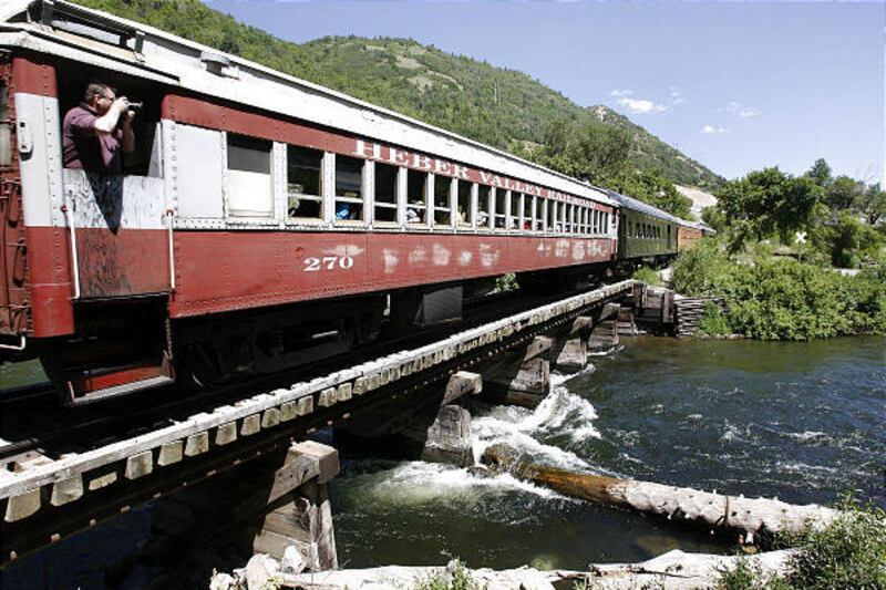 The Heber Valley railroad has preserved the past by carrying passengers in these steam-powered trains.
