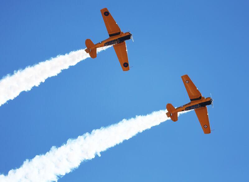 Yellow Thunder Formation aerobatic team perform during “Warriors Over the Wasatch Air and Space Show” at Hill Air Force Base.