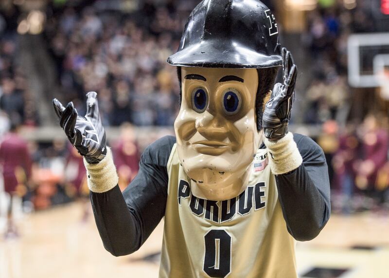 Purdue Pete, the sideline mascot for Purdue University.