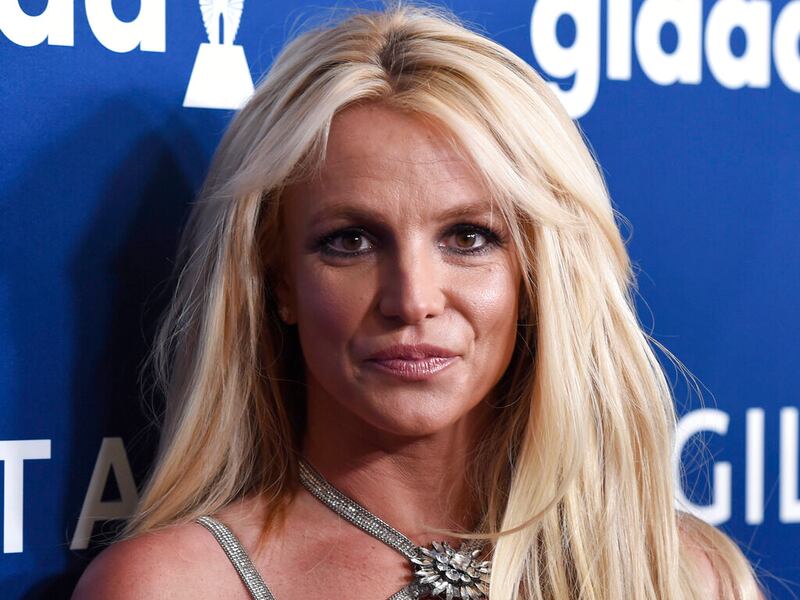 Britney Spears arrives at the 29th annual GLAAD Media Awards.