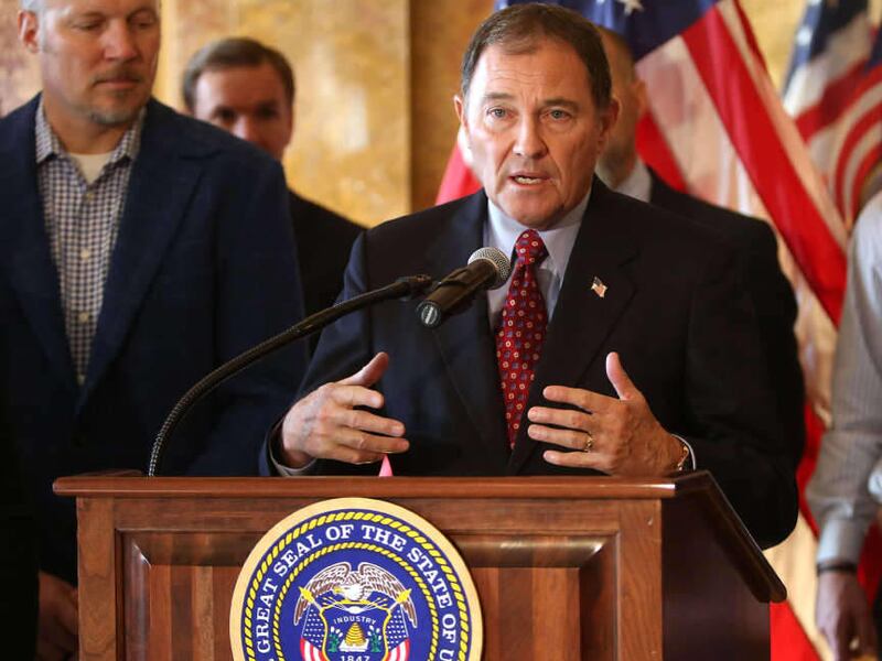 Gov. Gary Herbert at the State Capitol Building in Salt Lake City on Thursday, Dec. 4, 2014. Herbert said Thursday he is aware of Utahns who have lost their jobs because they spoke against same-sex marriage, and reiterated that a statewide nondiscriminati