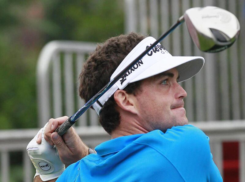 Keegan Bradley of the U.S. tees off at the 1st hole during the first round of the HSBC Champions golf tournament Shanghai, China Thursday, Nov. 3, 2011.