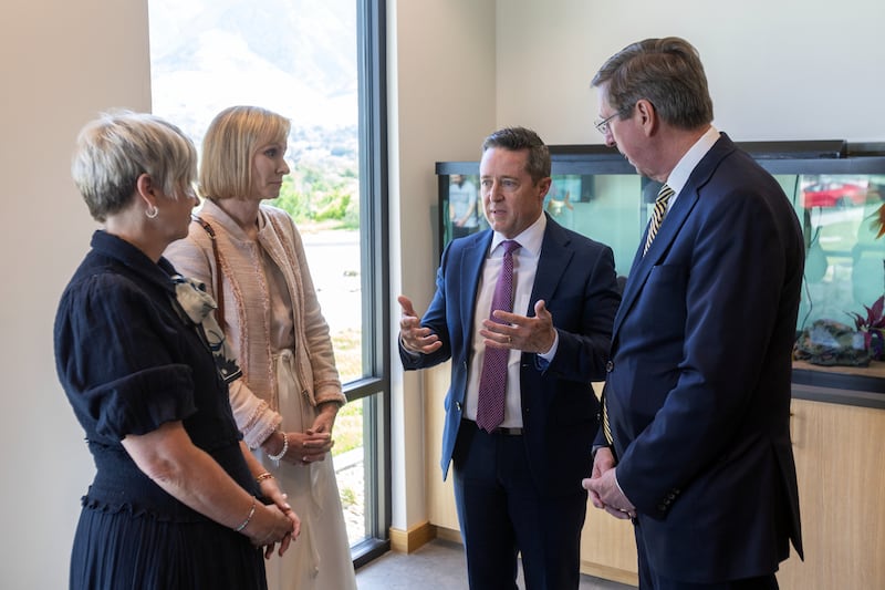 Utah Attorney General Derek Brown speaks to Latter-day Saints leaders at the Weber-Morgan Children’s Justice Center.