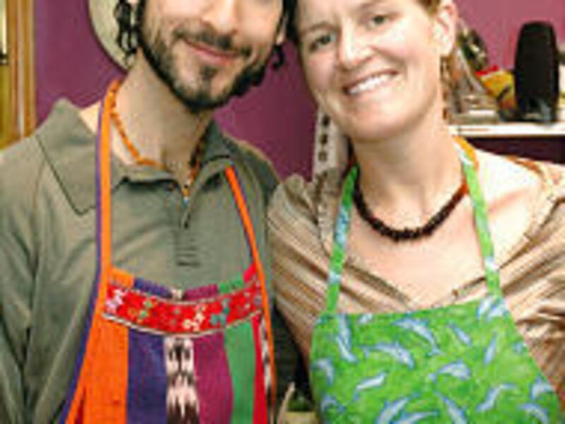 Living Cuisine Restaurant owners Omar Ismail and Cara Bracken serve fresh organic foods. No animal products are served.