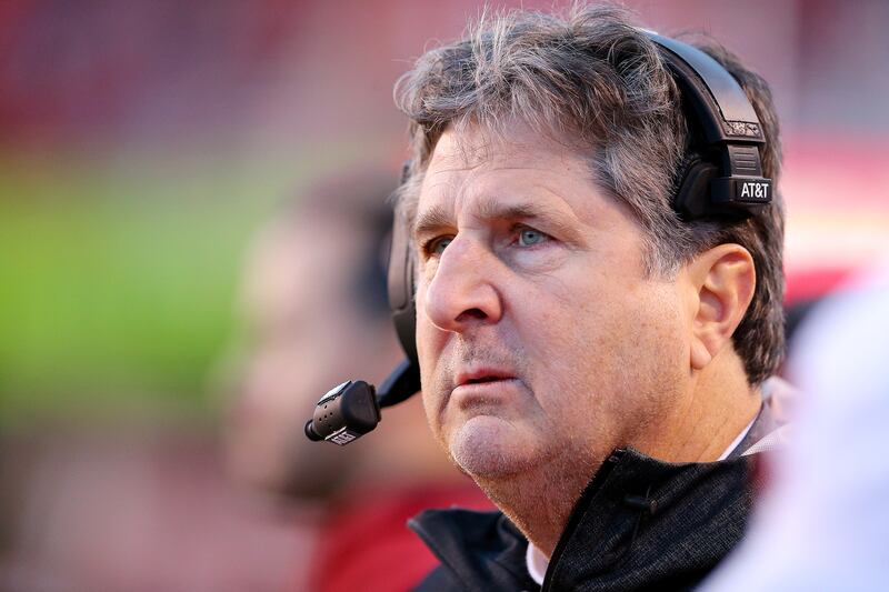 Washington State Cougars head coach Mike Leach watches from the sideline at the University of Utah in Salt Lake City on Nov. 11, 2017.