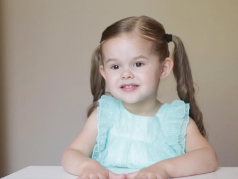 Claire Ryann is introduced to Donald Trump and Hillary Clinton in a video posted Tuesday.