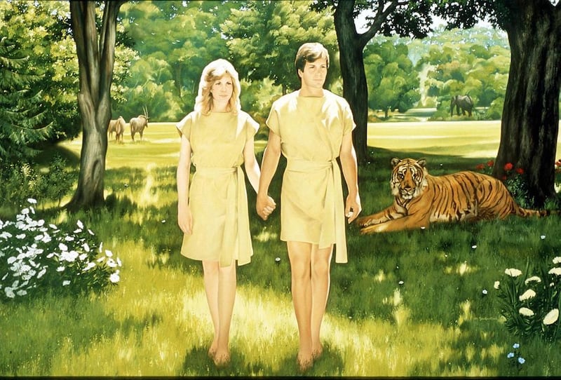 This painting shows Eve and Adam after the fall.