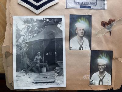 Old photos from a World War II veteran and the subject of "Dreams of My Comrades," at the author's home in Park City on Monday, May 7, 2018.