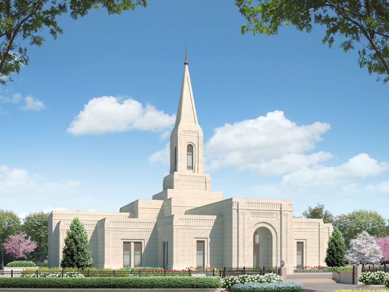 Exterior rendering of the Springfield Missouri Temple.
