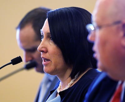 FILE - Rep. Karianne Lisonbee, R-Clearfield, speaks at the Capitol in Salt Lake City on Tuesday, Feb. 28, 2017.