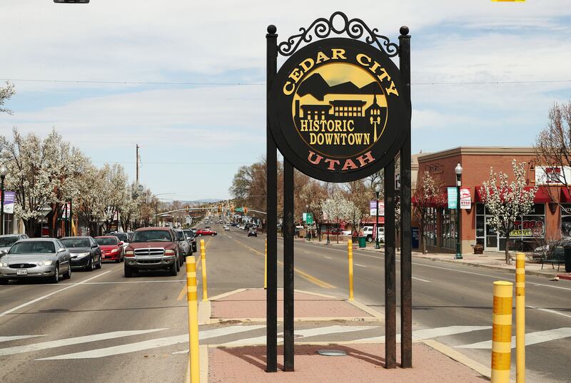 Cedar City Historic Downtown sign is pictured in Cedar City on Wednesday April 7, 2021.