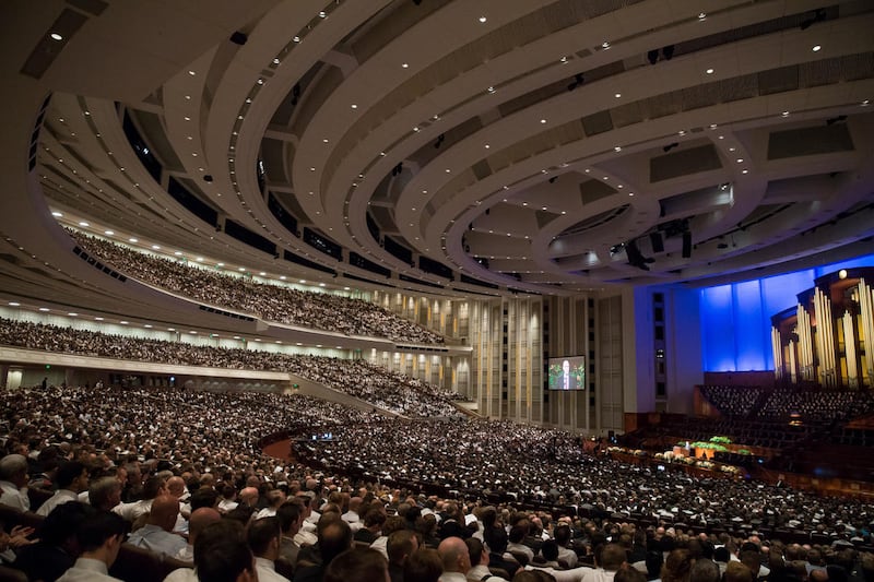 President Henry B. Eyring, first counselor in the First Presidency, speaks during the priesthood session of the 186th Semiannual General Conference at the Conference Center in Salt Lake City on Saturday, Oct. 1, 2016.