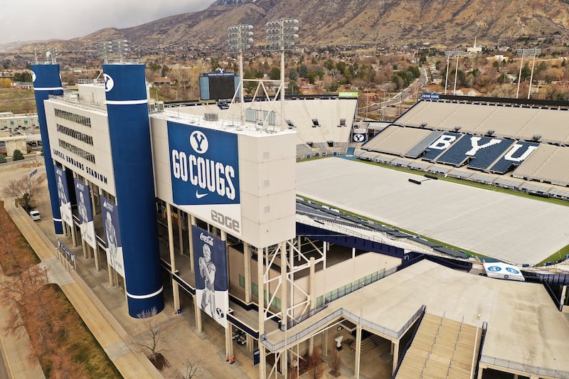 LaVell Edwards Stadium on the Brigham Young University campus in Provo is pictured on Wednesday March 11, 2020.