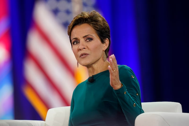 Kari Lake speaks at the Conservative Political Action Conference (CPAC) in Dallas, Aug. 5, 2022.