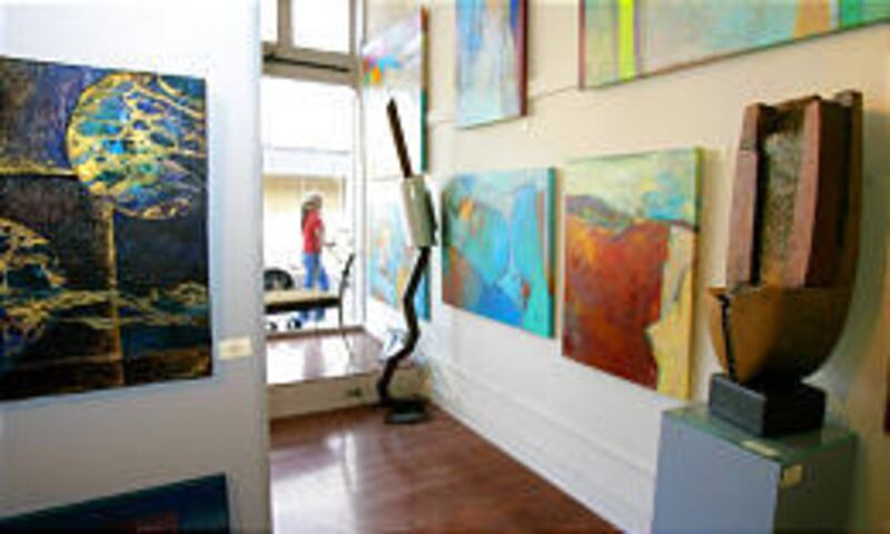 Original works of art line the walls of River Market ArtSpace, a gallery in downtown Little Rock that features works by Arkansas artists.