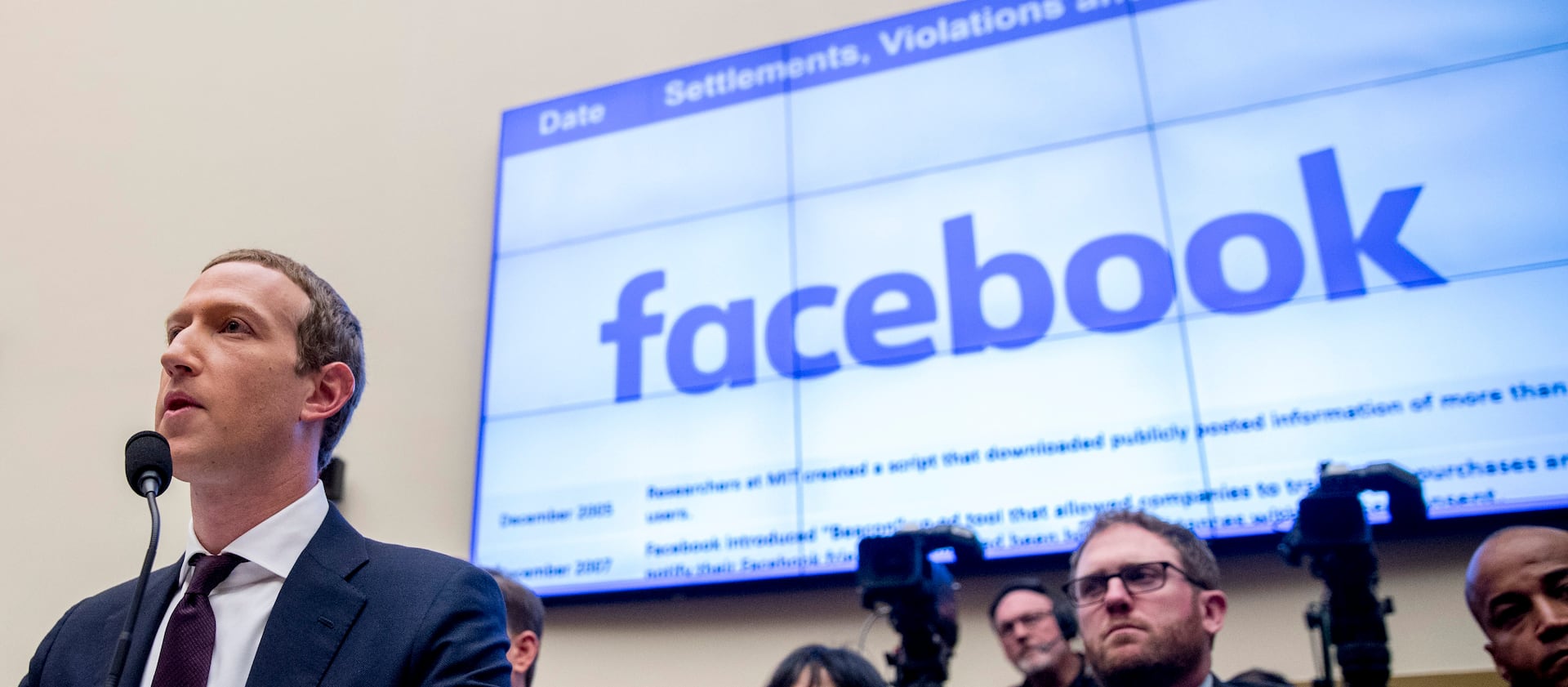 Facebook CEO Mark Zuckerberg testifies before a House Financial Services Committee hearing on Oct. 23, 2019.