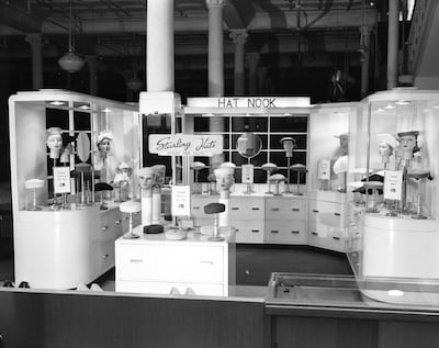 Hats are displayed at ZCMI on Salt Lake City's Main Street on June 2, 1943.