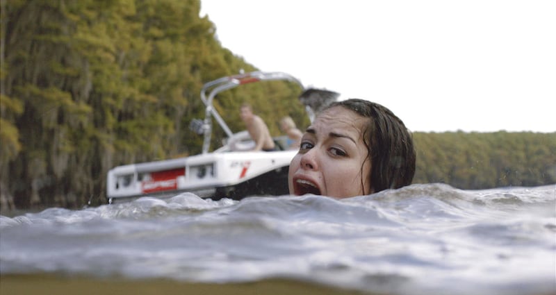 Alyssa Diaz swims for her life in "Shark Night 3D."