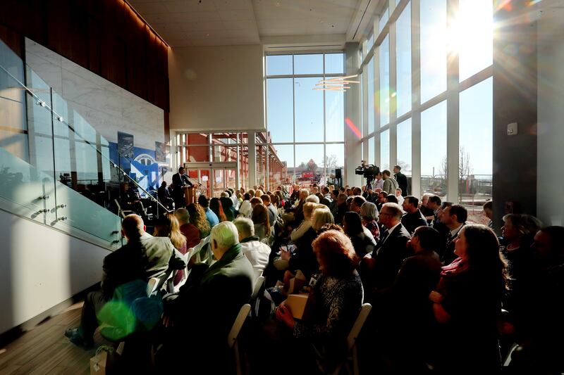 Intermountain Healthcare officials celebrate the opening of the 146,000-square-foot expansion at Alta View Hospital in Sandy on Wednesday, Jan. 30, 2019.