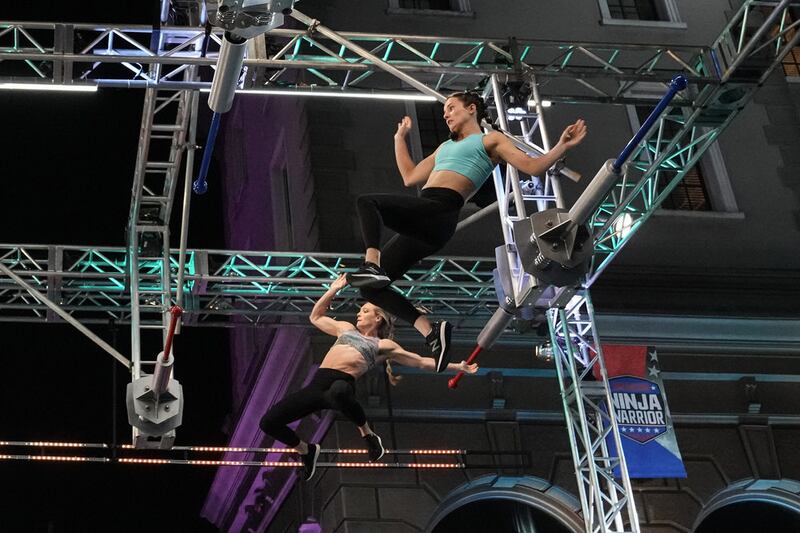 Ally Tippetts-Wootton and Kyndal McKenzie compete on “American Ninja Warrior” Season 15.