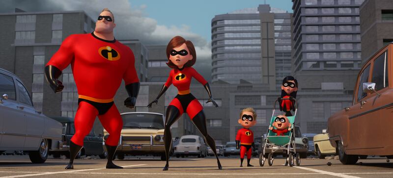 SUPER FAMILY -- In Disney Pixar’s “Incredibles 2,” Helen (voice of Holly Hunter) is in the spotlight, while Bob (voice of Craig T. Nelson) navigates the day-to-day heroics of “normal” life at home when a new villain hatches a brilliant and dangerous plot
