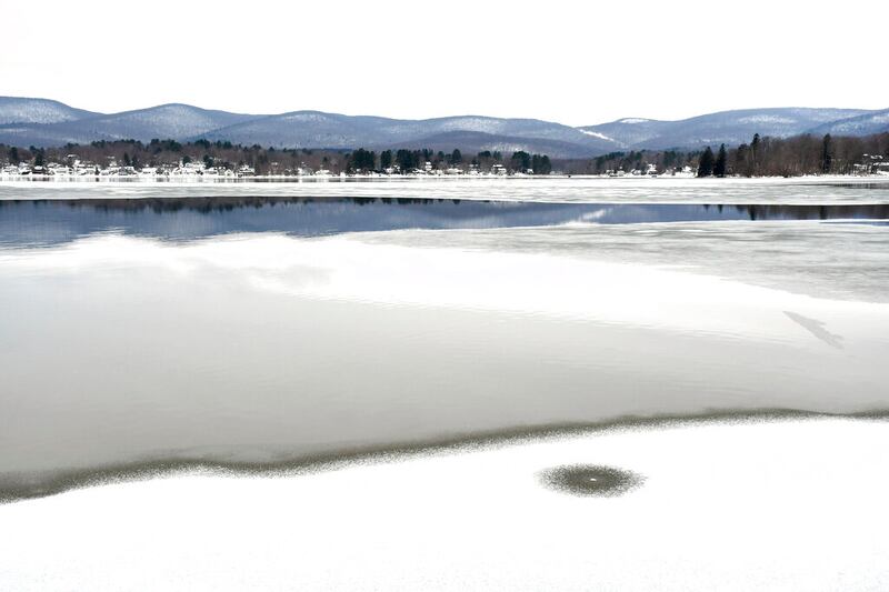 Water on Pontoosuc Lake in Pittsfield, Massachusetts.