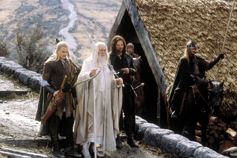 Orlando Bloom as Legolas, Ian McKellen as Gandalf and Viggo Mortensen as Aragorn in “The Lord of the Rings: The Return of the King.”