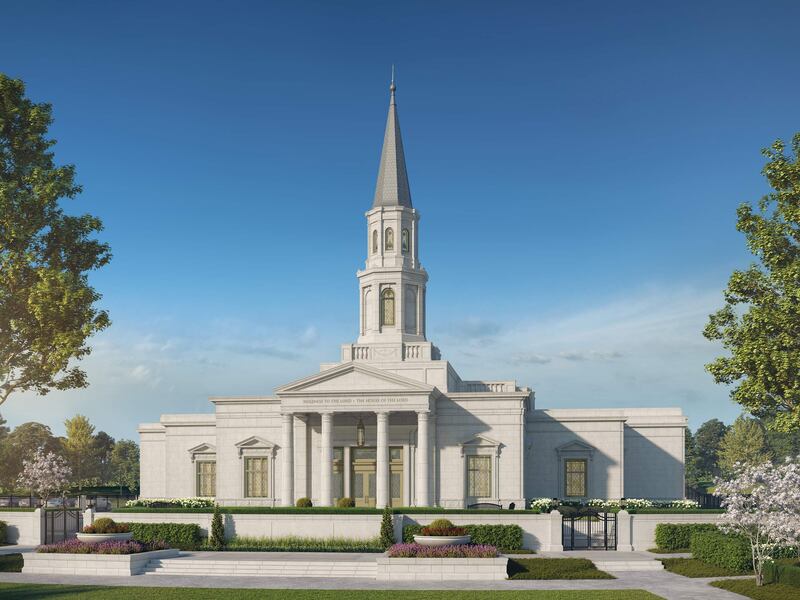 Exterior rendering of the Winchester Virginia Temple.