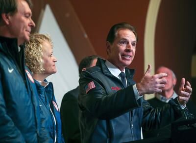 Fraser Bullock, chief operating officer of the 2002 Winter Games, talks about the Olympics possibly returning to Salt Lake City during a press conference at the Salt Lake City-County Building on Friday, Dec. 14, 2018, after the U.S. Olympic Committee sele