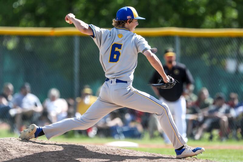 Orem High School pitcher Luke Kimmel pitched a great game to lead his team in a 5A playoff state tournament win at Cottonwood High School.