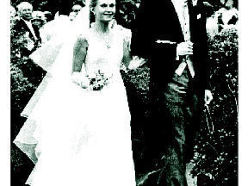 Tricia Nixon and Edward Cox at their Rose Garden wedding.