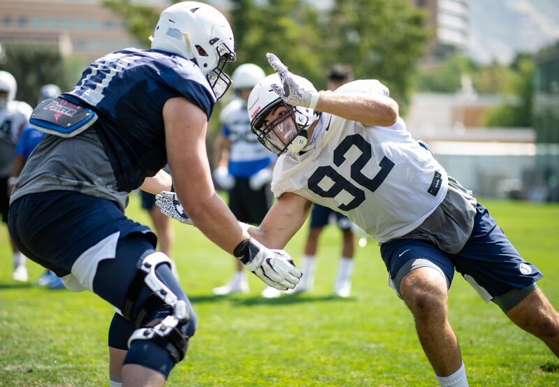 Tyler Batty is one of BYU’s young, up-and-coming defensive ends hoping to give the Cougars a better pass rush in 2021.