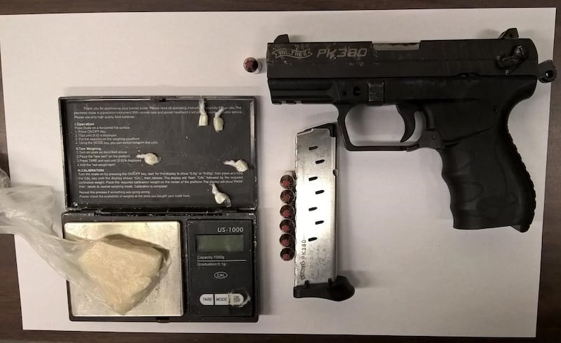 A gun and crack cocaine that were confiscated by police in New York.