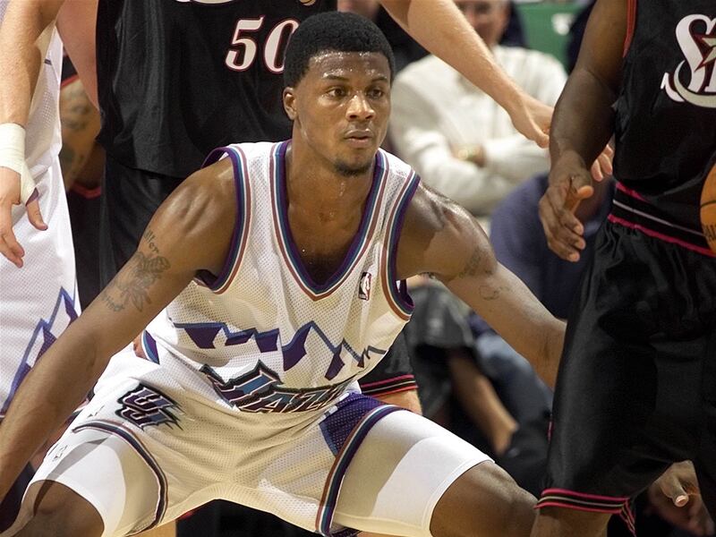 DeShawn Stevenson plays for the Utah Jazz Tuesday, Oct. 24, 2000.