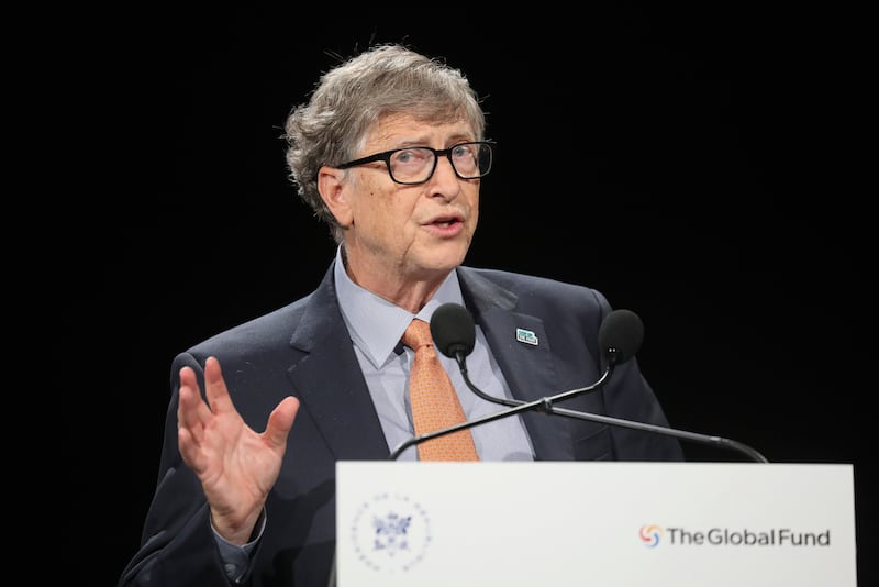 Bill Gates speaks at an event in France.