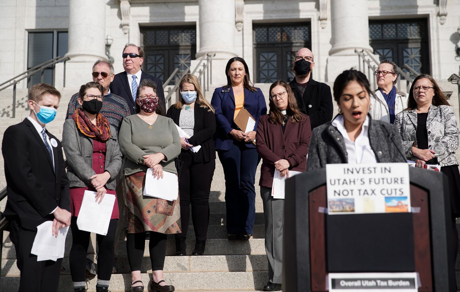 Local representatives and service providers call on the Legislature to avoid tax cuts and develop a plan to address unmet needs.
