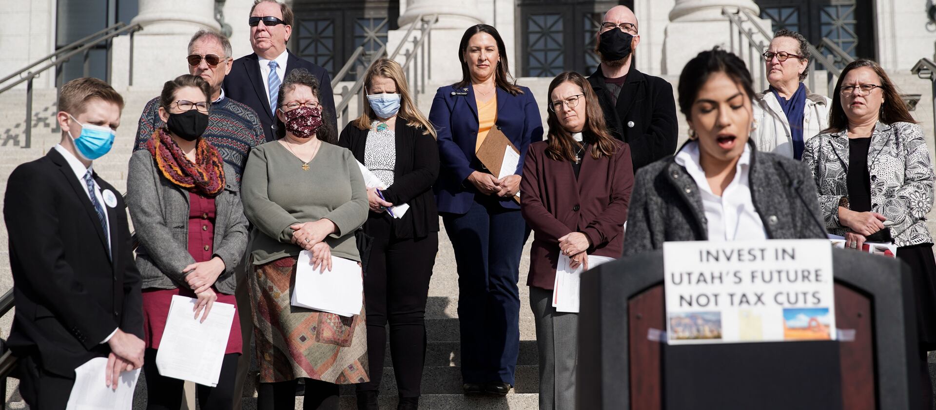 Local representatives and service providers call on the Legislature to avoid tax cuts and develop a plan to address unmet needs.