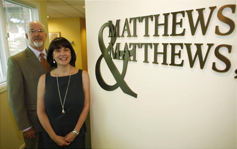 Divorce attorneys Ken and Leslie Matthews are shown in the offices of their firm in Denver. They estimated 1 in 10 of their cases involves evidence plucked from social networking sites.