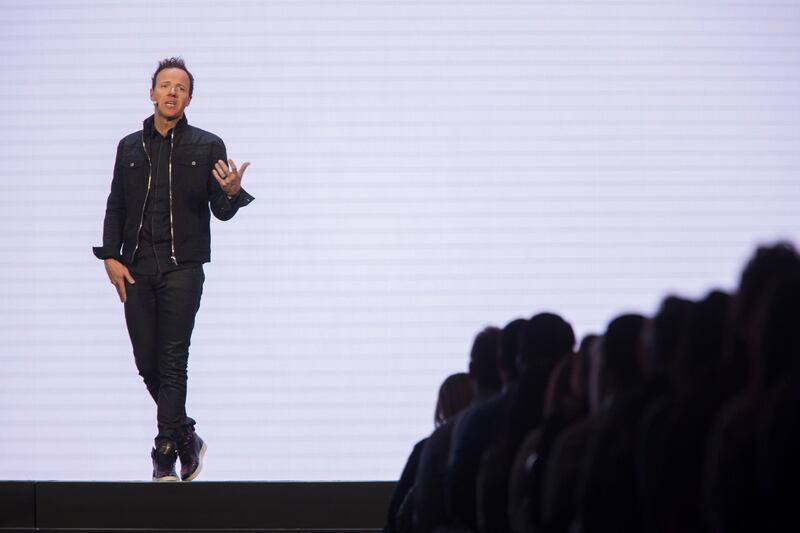 Ryan Smith, co-founder and CEO of Qualtrics, speaks during Qualtrics' X4 Summit at the Salt Palace Convention Center in Salt Lake City on Wednesday, March 7, 2018.