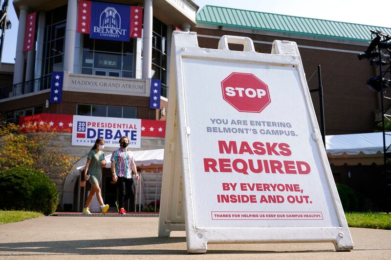 A sign greets visitors outside the Curb Event Center at Belmont University.