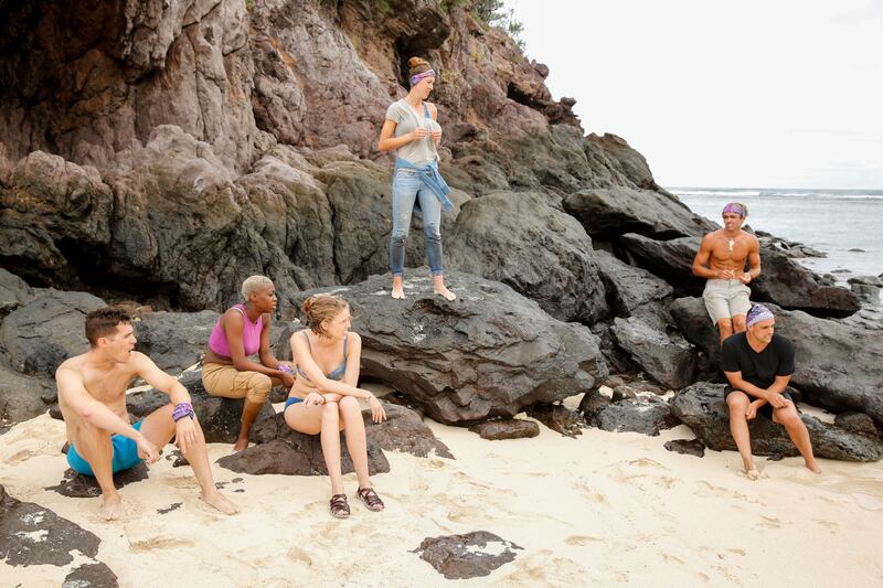 Contestants compete on "Survivor: Ghost Island."