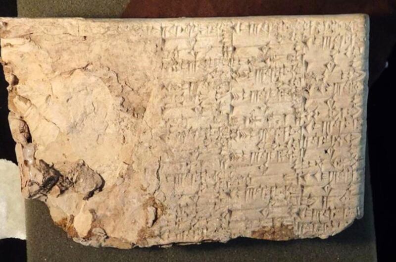A clay cuneiform tablet, one of the 5,500 artifacts the owners of Hobby Lobby illegally imported into the United States from Iraq.