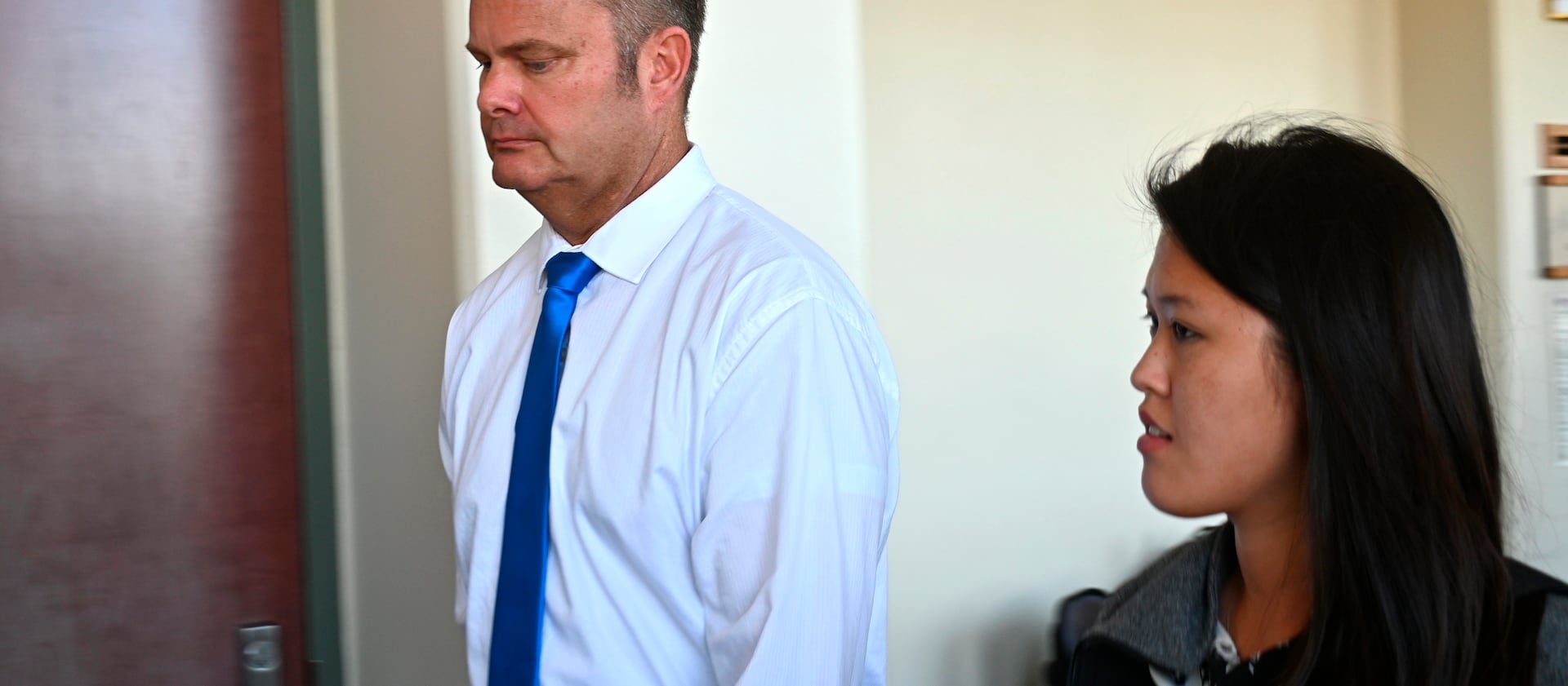 Chad Daybell, Lori Vallow Daybell’s current husband, walks into court in Lihue, Hawaii, on Feb. 21, 2020.