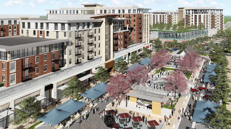 FILE - Artist rendering of proposed Cottonwood Mall redevelopment plan. Holladay city officials say the citizen petition for a referendum that would put the controversial Cottonwood Mall development project up for a vote did not qualify for the ballot.