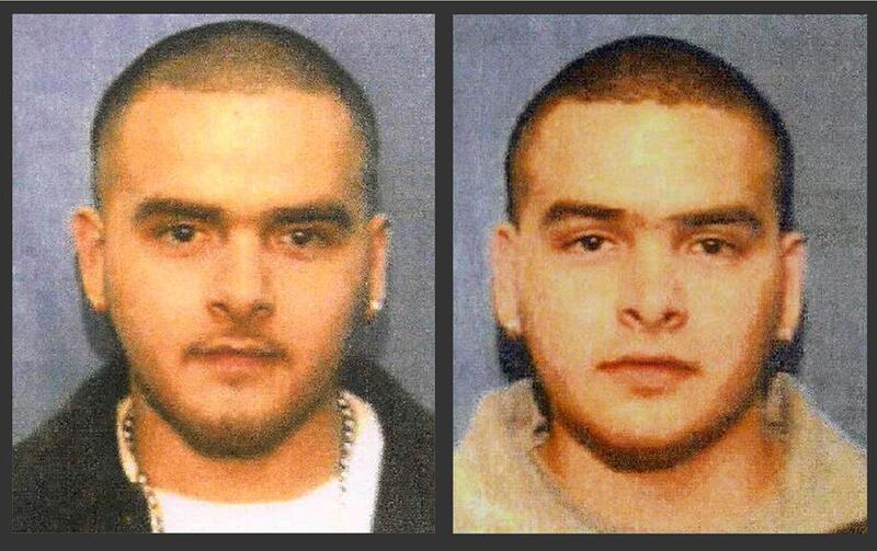 This undated photo from a wanted poster released by the U.S. Marshals Service shows Pedro Flores, left, and his twin brother, Margarito Flores. The brothers are scheduled to be sentenced Tuesday, Jan, 27, 2015, at federal court in Chicago on drug traffick