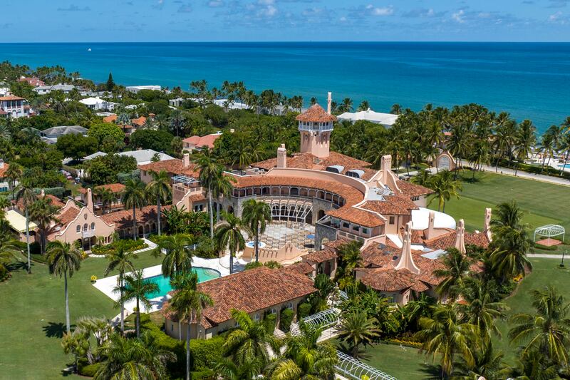 An aerial view of former President Donald Trump’s Mar-a-Lago club in Palm Beach, Fla.