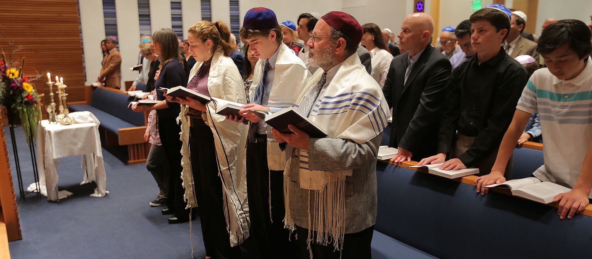 Members of the Jewish community in Park City gather on Sept. 24, 2014, in Temple Har Shalom to celebrate the new year.
