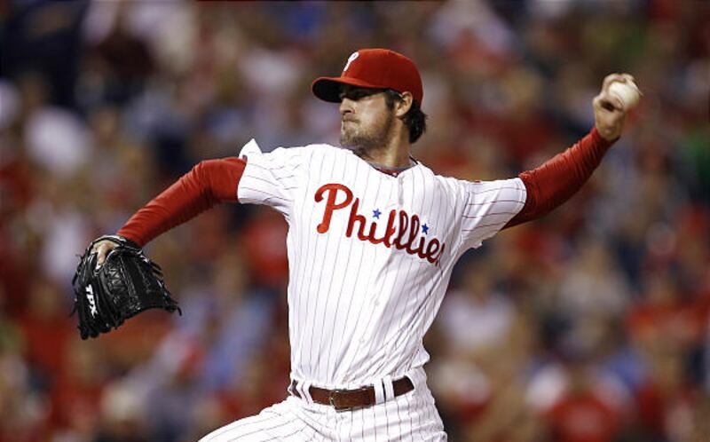 Philadelphia's Cole Hamels pitches in a shutout victory over the Brewers on Friday.